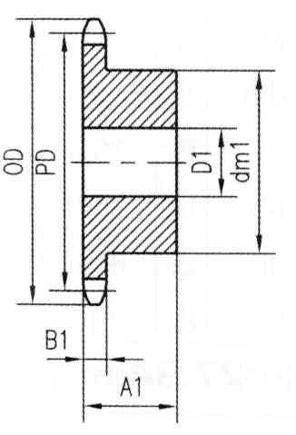 Ametric 41b10 polegadas ANSI 41-1 Cifra de aço cubo, para a corrente de fita única nº 41 com largura de rolo de 1/2