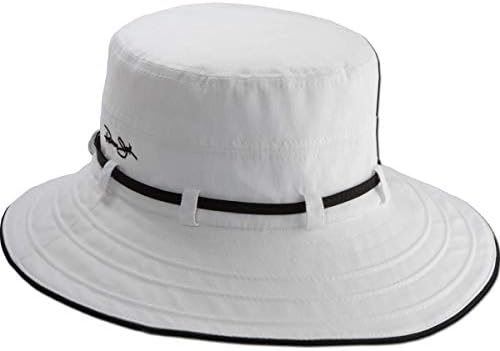Chapéu de sol do balde de algodão contraste feminino com gravata de tamanho, borda de 3