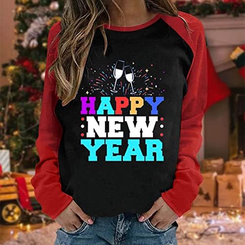 Camisas de manga longa para mulheres Casual Casual 2023 Ano Novo Bloups Fall Fashion Sweatshirt LOLHA PULLOVERS QUENTE