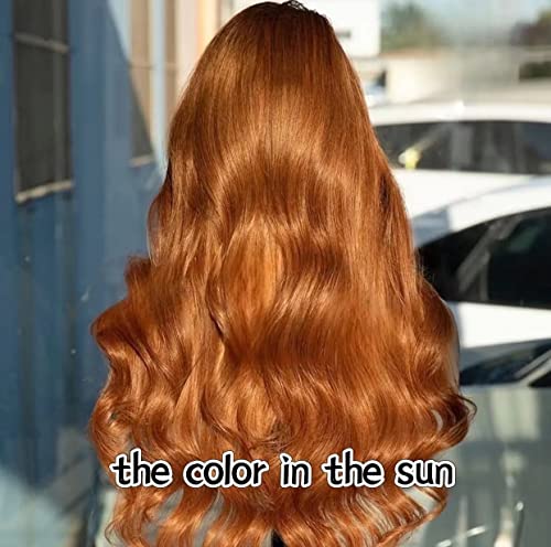 IMEYA 18 polegadas Ginger Brown Lace Front Wigs Human Human 13x6 Transparente Lace Front Wigs Wave Brown Wig para mulheres negras sem glueless de 150% de densidade