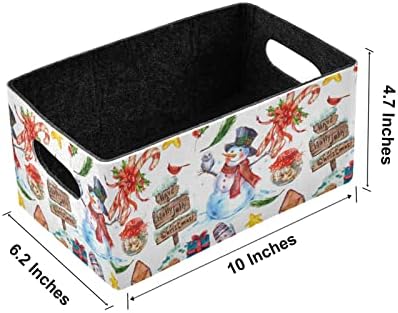 Cataku Watercolor Christmas Caixa de armazenamento dobrável 2 pacote de lençamento dobrável Organizador de cestas de cesta de recipientes com alças para cubos prateleiras de armário de roupas toalhas