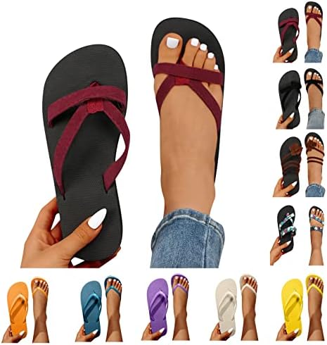 Sandálias aniywn para mulheres cunha Womens verão casual clipe dedo do pé