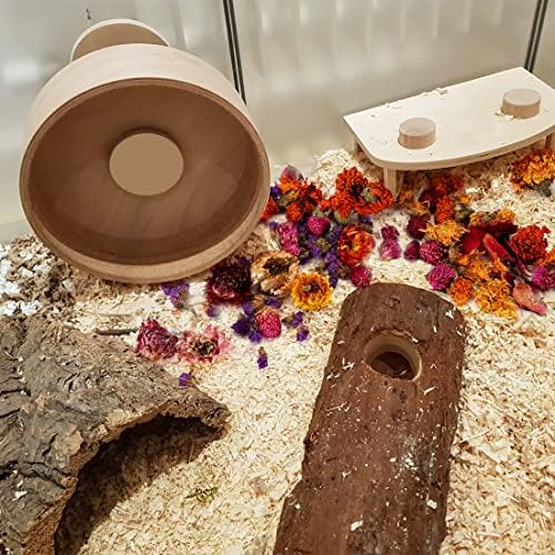 DZWLKJ FLOR NATURAL E HAMPAS DE HERB MACO - Decoração de habitat para hamsters gerbils ratos lemming degus ou outros pequenos animais de estimação