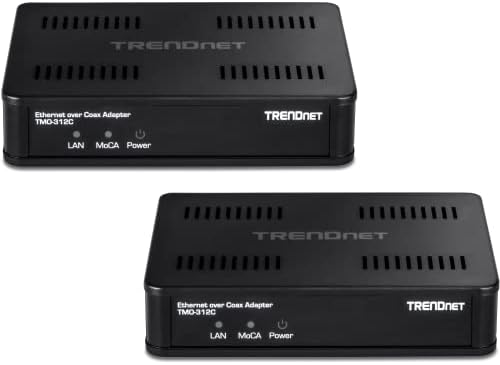 TrendNet Ethernet sobre coaxial MOCA 2.5 adaptador, preto, TMO-312C2K
