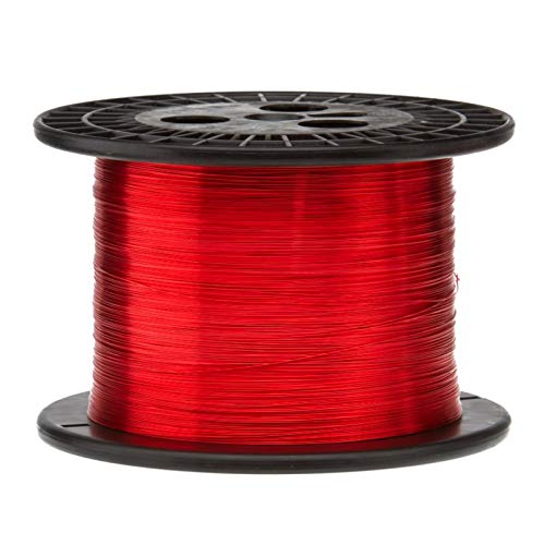 Fio de ímã, fios de cobre esmaltados pesados, 21 awg, 5,0 lb, 1977 'comprimento, 0,0310 diâmetro, vermelho