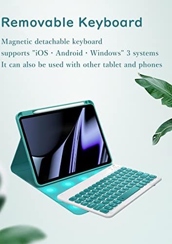 Kaitesi iPad 10ª geração 2022 10.9 Caixa de teclado - Chaves côncavas - Teclado Bluetooth destacável