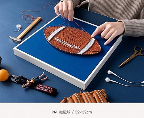 Kit de arte de cordas DIY bem -intensificada | Rugby String Art | Kit DIY | Kit de artesanato para adultos | Padrão de arte de cordas