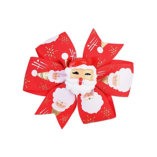 10 peças Christmas Bow Nó pinos, arcos de cabelo de natal clipe colorido clipe clipe fofo clipes de cabelo acessórios