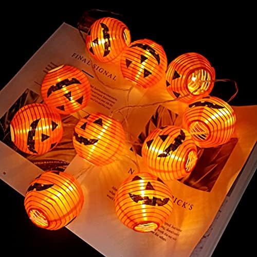 genérico 1 conjunto de halloween lanterna de abóbora luz 10 LED 3D 3D