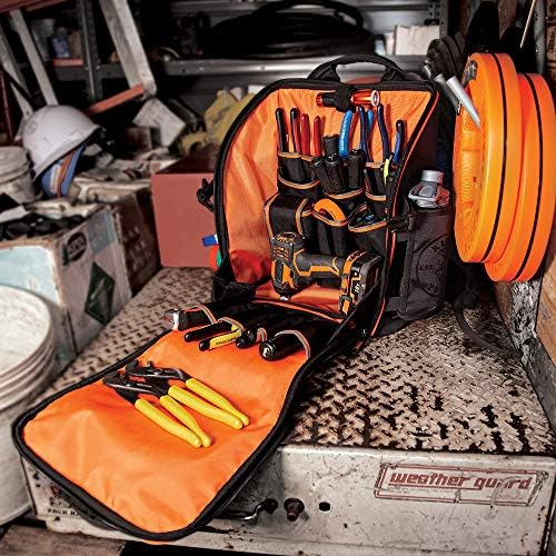 Klein Tools 55655 Backpack da bolsa de ferramentas, estação de ferramentas do Tradesman Pro e 935Dag Nível eletrônico
