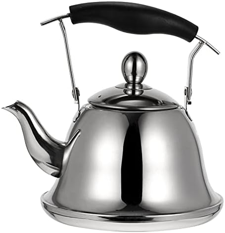 Bestonzon Tea Kettle Conteiro Garrafa de água em aço inoxidável 2 L Te chá de água quente panela de aço inoxidável beliscando a assobio de chá de aço inoxidável chá de chartle de aço inoxidável garrafa de água de aço inoxidável