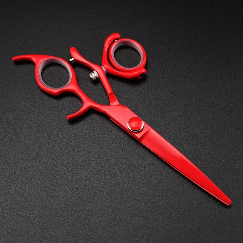 Tesoura de corte de cabelo, 6 polegadas Japão 440c Red Rotate Cut Salon Scissors cortando tesoura de corte de cabelo de barbeiro