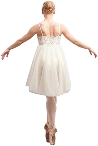 Walnuta Lacin renda com marfim spandex corpete da dança de balé de dança contemporânea dacne vestido de dança lírica