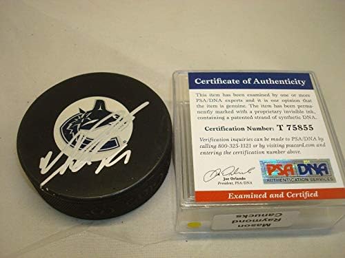Mason Raymond assinou o Vancouver Canucks Hockey Puck Autografado PSA/DNA CoA 1A - Pucks NHL autografados