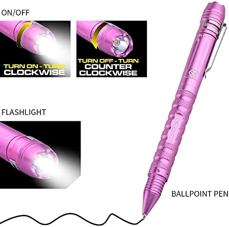 McCC Professional Tactical Pen Self Defense Pen com lanterna LED embutida, Defensor de DNA e Breaker de Glass RECEBENDO FERRAMENTO