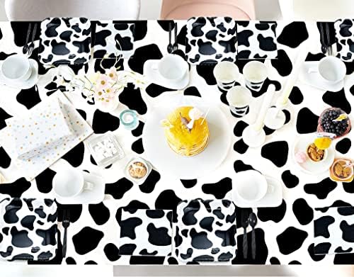 Hipeewo Cow Birthday Party Supplies Tableware - Cozes de suprimentos para festas de vaca Decorações incluem pratos,