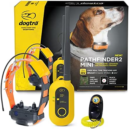 Dogtra Pathfinder 2 Mini - 4 Mile GPS Tracker Cachrening Treining Collar com colar de treinamento remoto e recarregável de E