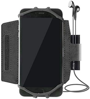 Ponte de ondas de caixa compatível com HTC Wildfire E Plus - Branda esportiva ActiveStestretch, braçadeira ajustável para treino e correr para HTC Wildfire E Plus - Jet Black