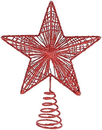 GFDFD 20cm Treça de Natal Topper estrela requintada Ornamento de Iron Art Beautiful Tree Five Star Topper para o Natal