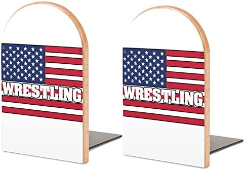 Wrestling USA Flag Livros Livros Decorativos Print Wood Livro termina para Shelve pack de 1 par