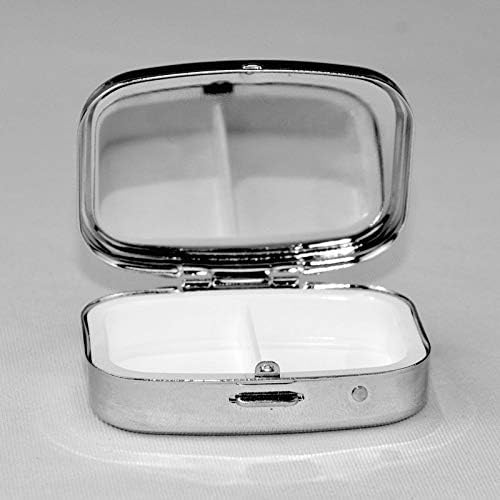 Caixa nacional de mini -comprimidos da Square Day Taco com Mirror Travel Friendly Compact Compact Compact Compact Pill Box