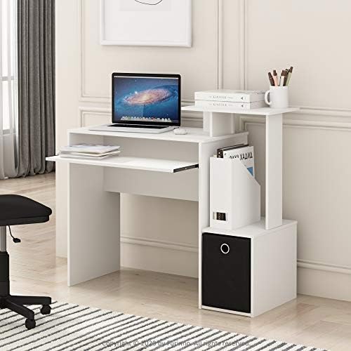 Furinno Econ Multiplurpose Office Computer Reting Desk, White/Black