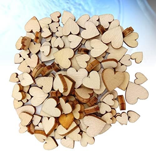 Fatias de madeira em forma de coração AMOSFUN para botões DIY Crafts Scrapbooking Decoração de casamento 6-12cm