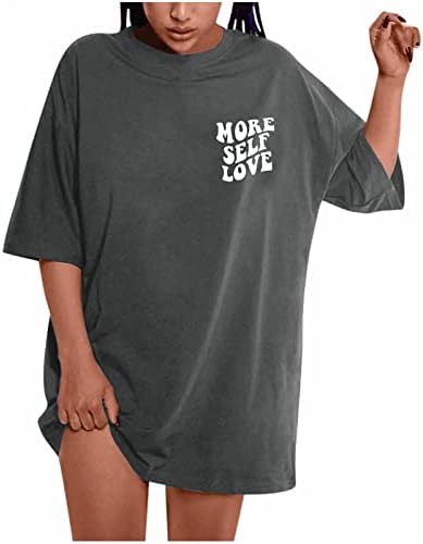 Mulheres de camiseta de grandes dimensões Moda de slogan PLATA SLAPAN GRAPACH SLIGES DE ombro curto