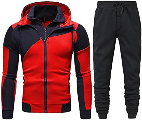 Roupas masculinas roupas 2 peças roupas casuais mangas compridas com capuz com zíper e corredores esportivos de esportes
