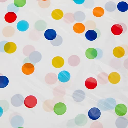 Placas de papel para jantar de aniversário redondos exclusivos, 9 , Rainbow Polka Dots