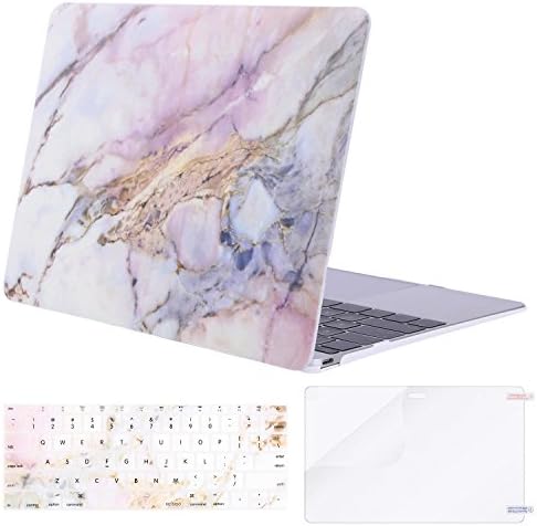 Mosis Compatível com MacBook de 12 polegadas com tela Retina, caixa de casca dura de padrão de plástico e capa do