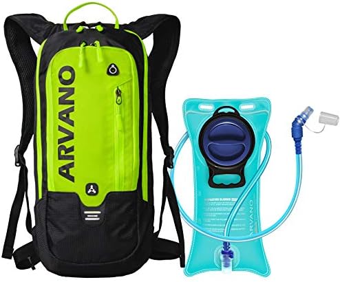 Arvano Hydration Backpack Packs com bexiga de água livre de 2l TPU BPA, mochila leve de mochila leve da mochila leve, mochila
