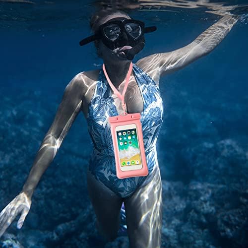 Lanyard Universal Water impermeável bolsa IPX8 Capa de telefone à prova d'água para praia Saco de celular subaquático com cordão se encaixa em todos os telefones de até 7,2 polegadas de crédito à prova d'água