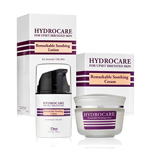 Dinur Cosmetics Hydrocare Collection Pacarle Duo, consistindo de creme calmante notável para a pele normal a seca e uma loção calmante notável para a pele normal a oleosa