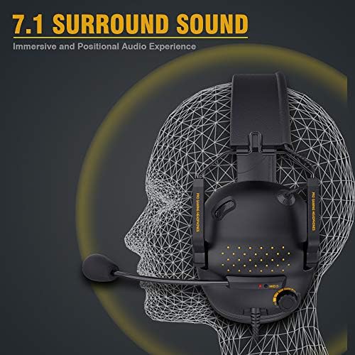 Fone de ouvido de jogos USB AYU G500 com som surround 7.1, fone de ouvido com fio com luz LED, microfone para cancelamento