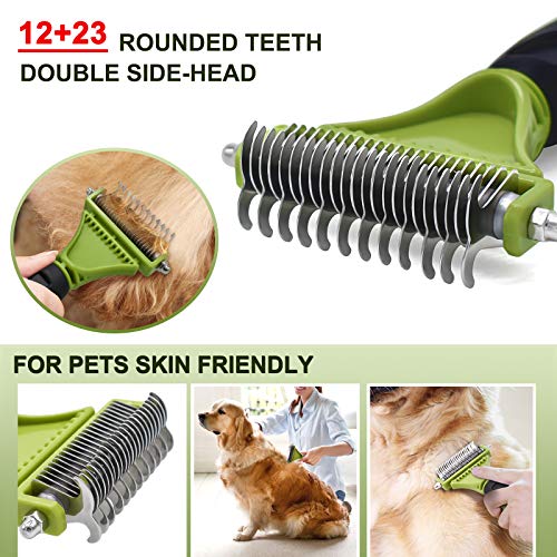Removedor de nó pente, Dematting Tool for Dog - Animais de estimação Brush para cães e gatos longos e pesados, remove subpêlo solto,