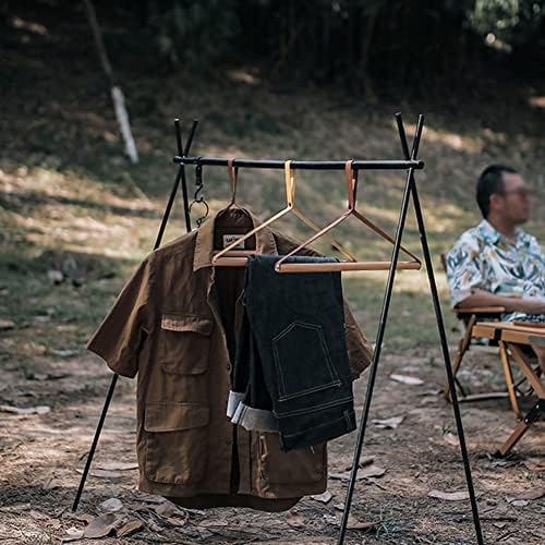 Ganfanren 1pc Rack de roupas de madeira de faia não é fácil de escorregar alta capacidade de rolamento de carga boa tenacidade adequada para viajar