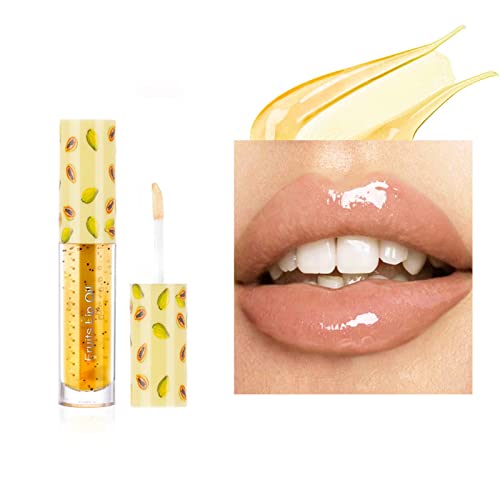 Xiahium Clear Lip Gloss Pack Flavo Fruit Series Lip Oil Glass Lip Lip Hidratante Transparente Lip Gloss esfoliante Balmão Limpenizações