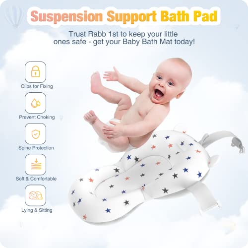 Rabb 1st Baby Bathtub dobrável ， Banho de bebê Essentials Bathtub Recém-nascido para Criança portátil Multifuncional banheira