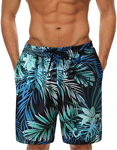 Trunks de natação masculinos, trajes de natação rápidos seco de trajes de natação listrados de verão shorts esportivos de verão