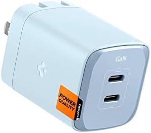 Spigen Gan III 652 65W 2 portas compactas compacto duplo USB C Carregador de parede PD PPS Adaptador de bloqueio de carregamento