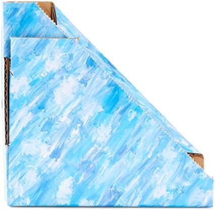 Protetores de canto de quadro de imagem azul de 100 pacote para envio de arte, bordas de papelão ajustáveis ​​para mover