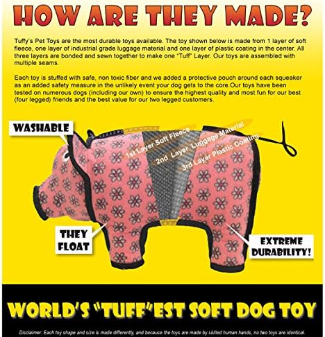 Tuffy - brinquedo de cachorro mais macio do mundo - Macaco Júnior do Zoo - Squeakers - Múltiplas camadas. Feito durável,