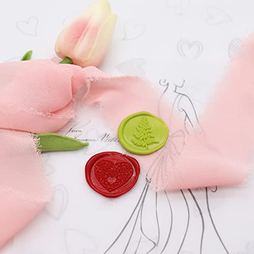 Feyabest Flower and Plant Wax Seal Salfet Set, folha de samambaia + Amor Saiate Seleamento Kit de carimbos de cera para cartões envelopes convidados de casamento