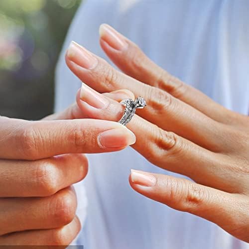 Ringos de casamento e noivado anel de namorado é leve anel de rosa de diamante empilhado -kle women's wear