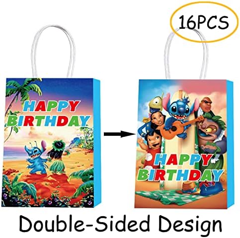 16pcs lilo e inspirado suprimentos para festas de aniversário de costura, sacolas de festa de aniversário para lilo e decorações