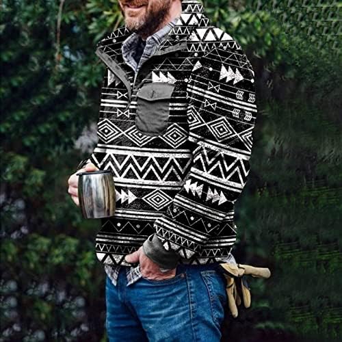 Moda de lâmpada de suéter masculino, com botões de bolsos aztec suéteres divertidos zíppe de suéteres em V para homens para homens