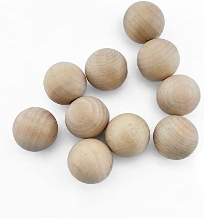 CYS Excel 1,25 Bola redonda de madeira decorativa | Esfera de madeira inacabada e redonda natural |