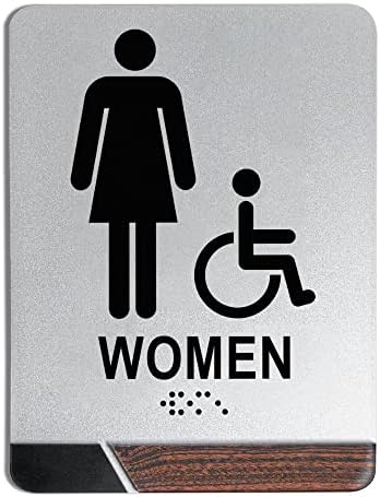 Maoerzai unissex/cadeira de rodas placar, sinal de banheiro em braille feminino, sinal de banheiro masculino e feminino para banheiros