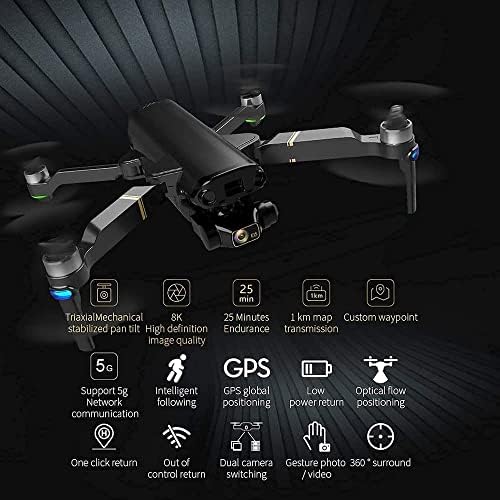 Prendre Drones com câmera para adultos 8k, GPS FPV Quadcopter para iniciantes com posicionamento de fluxo óptico, retorno automático para casa, siga -me, vôo de waypoint, motor sem escova